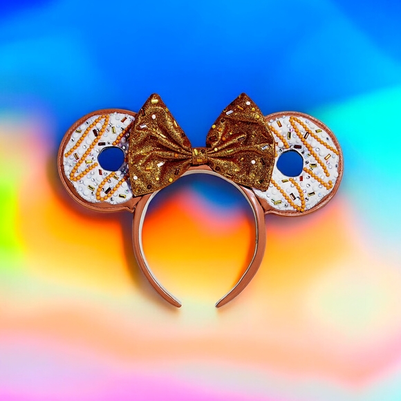 Disney Accessories - NEW Minnie Mouse Disney Donut Ears Headband Glass Stones Licensed Disney Product